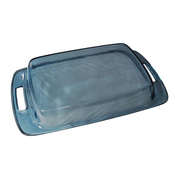 Pyrex Easy Grab Cake Pan 3qt Atlantic blue lrg handle colorful kitchen bakware - Picture 4 of 4